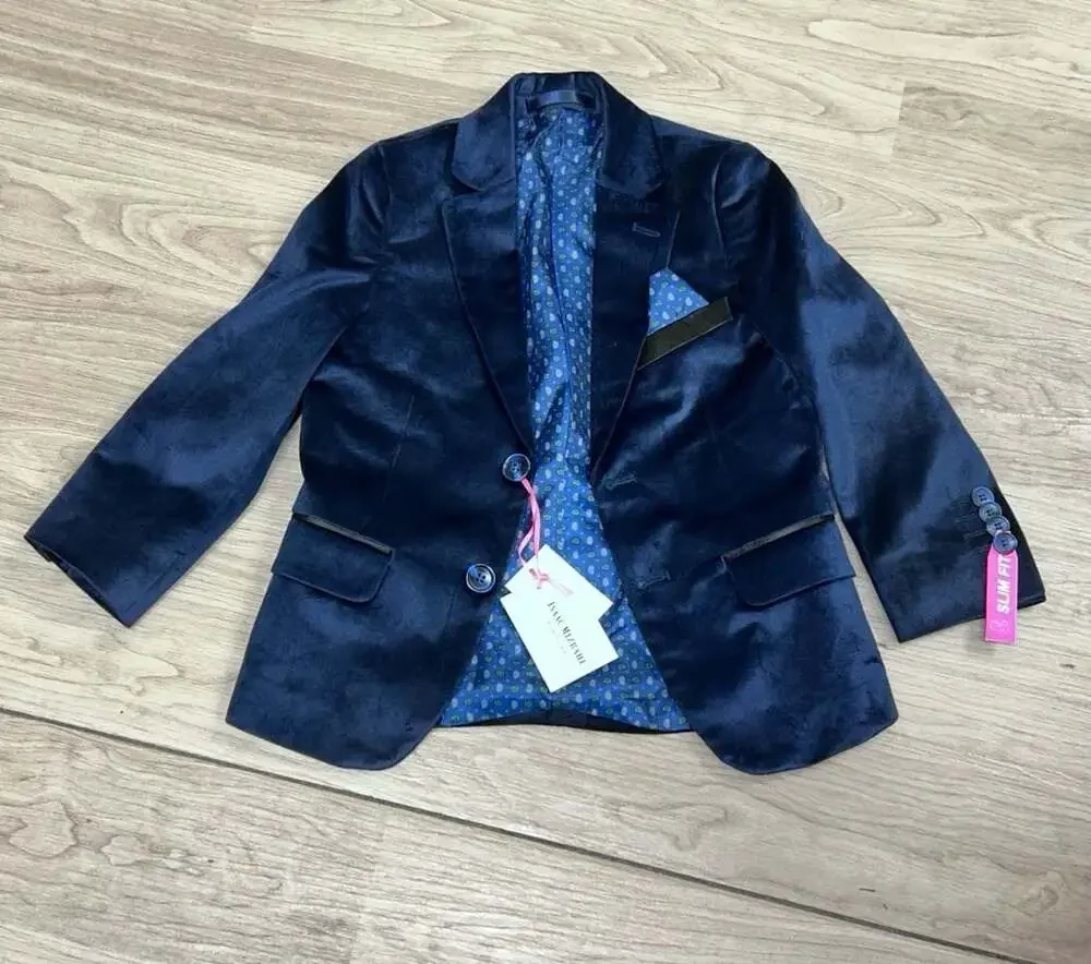 Isaac Mizrahi New York Boys Slim Fit Velvet Blazer